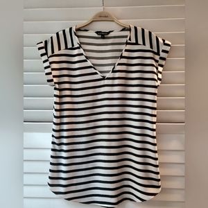 Express horizontal striped black and white shirt